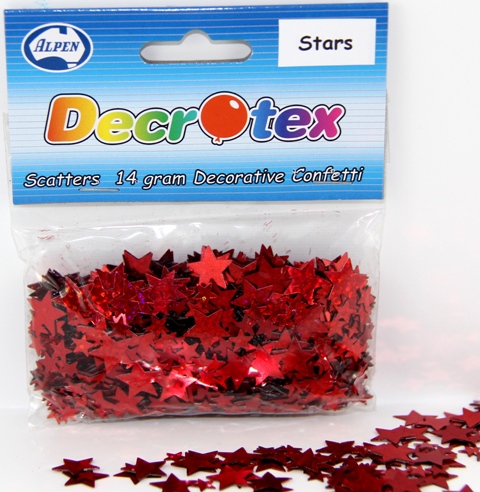 Decrotex Scatters - 14gm Stars Halographic Red 5&10mm