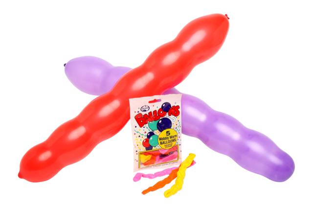 Balloons Wobbly Worm Pack of 5