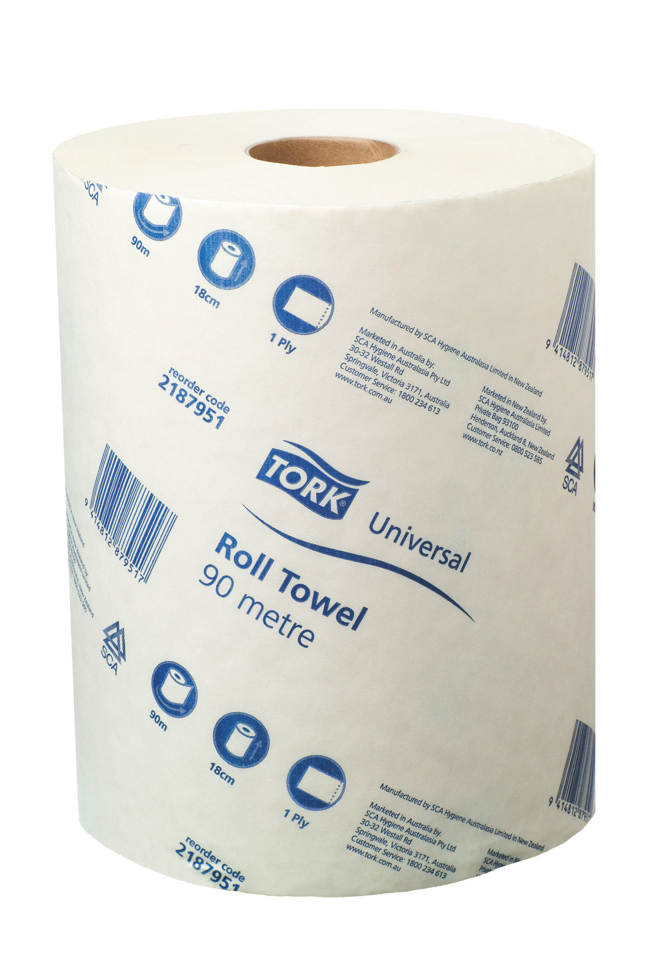 Roll Towel - T2187951 - SCA Tork Commercial (18cm x 90m) 16/Ctn