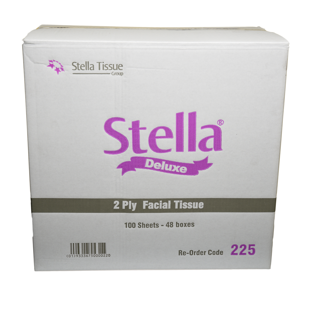 Facial Tissues 2 Ply Virgin White Stella Soft 100's 48/Ctn