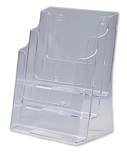 Brochure Holder A4 3 Tier Counter Clear