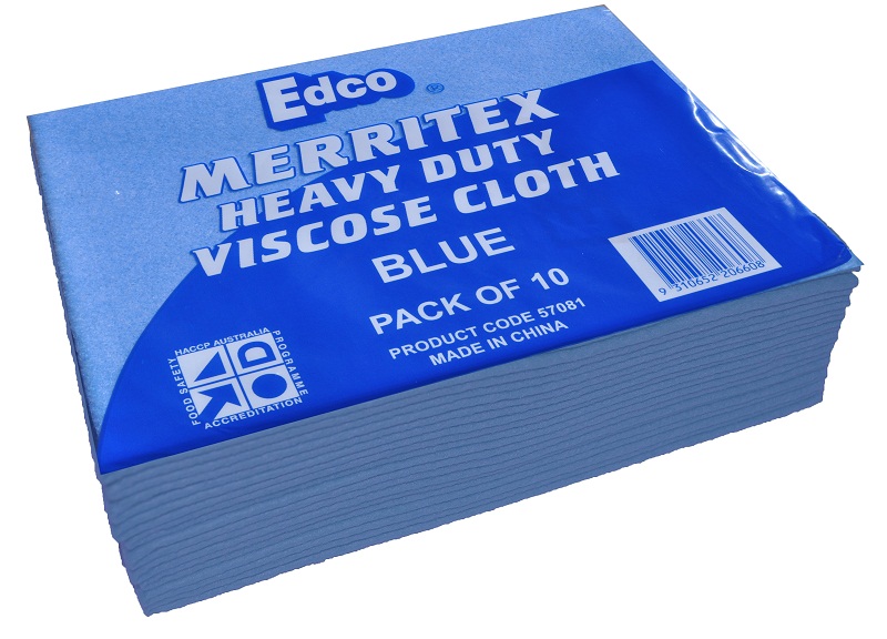 Merritex Heavy Duty Viscose Cloth Pk10 Blue