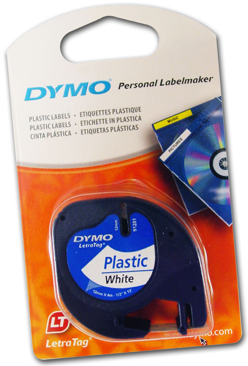 Dymo 91201 LetraTag 12mm x 4m White Plastic