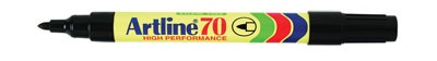 Artline 70 Bullet Tip 1.5mm Permanent Marker Black EACH