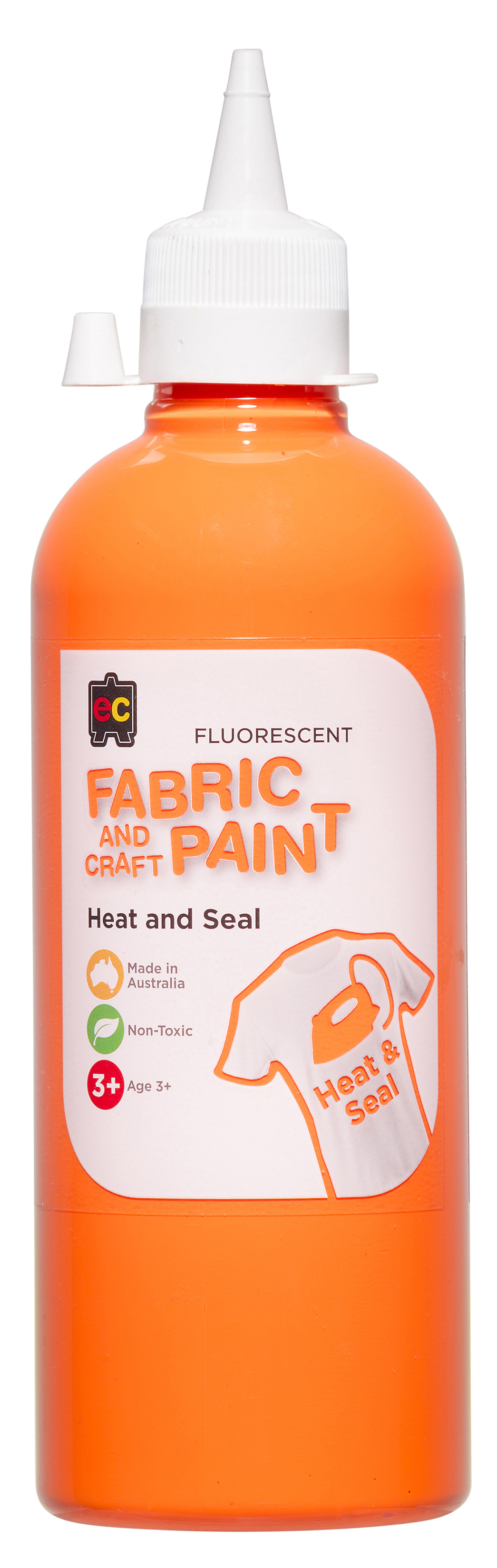 Fluorescent Fabric & Craft Paint 500ml - Flouro Orange