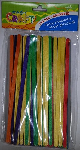 Popsticks Thin 19cm Long x 5mm Coloured Pack of 80