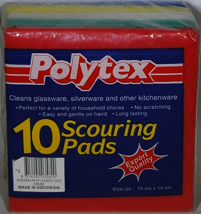 Polytex Scourer 15x14cm 2x 5 Colours (Pack of 10)
