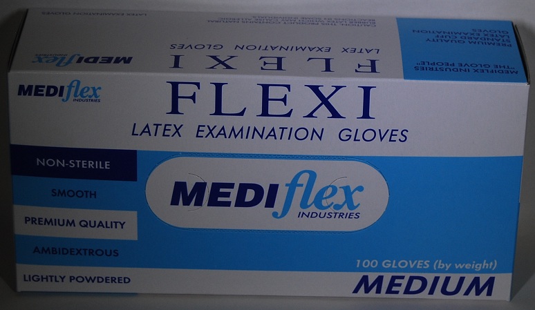 Gloves Latex Pdr.Mediflex Medium 100/box