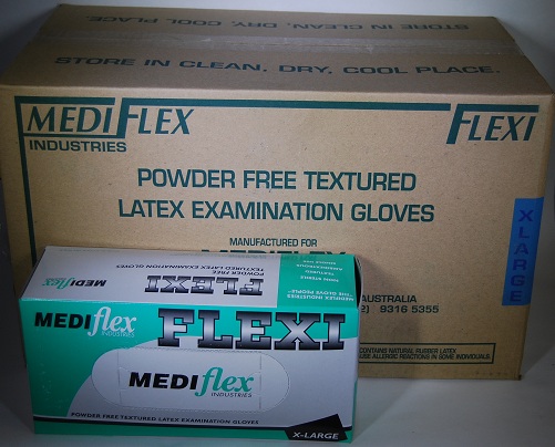 Mediflex Latex Powder-Free Flexi Exam Xtra-Large 100x10/Ctn