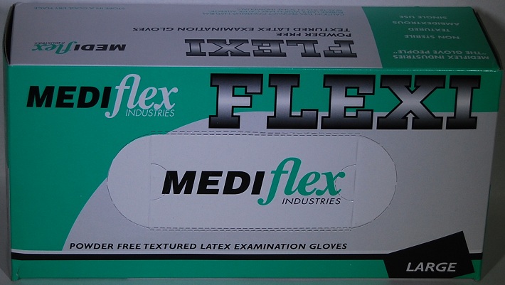 Gloves Latex Powder-Free Flexi Exam Large Box of 100