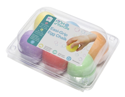 EC Chalk Easi-Grip Egg Shaped 6 Pack