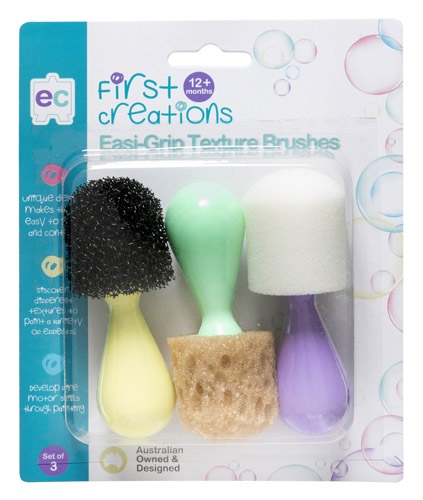 EC First Creations Easi-Grip Texture Brushes Set of 3