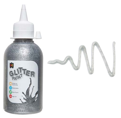 Glitter Paint 250ml Silver