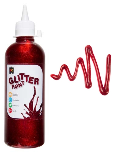Glitter Paint 500ml Red