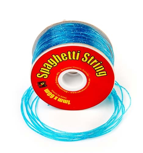 Spaghetti String 1mm x 60m Glitter Blue