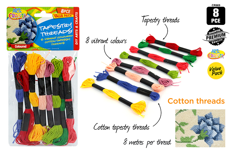 Tapestry Cotton Pastel/Bright Pack of 8