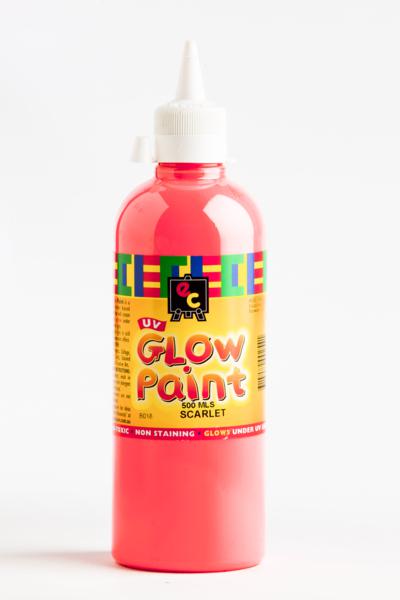 UV Glow Paint 500ml Scarlet