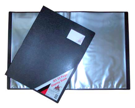 Display Book A3 20 Pocket Black Non-refill Beautone