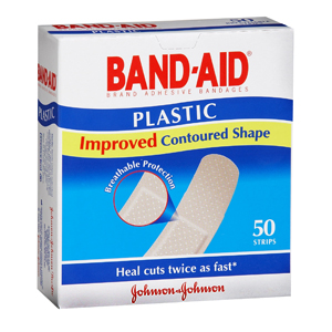 Adh.Strips Bandaid Brand Plastic Pk50