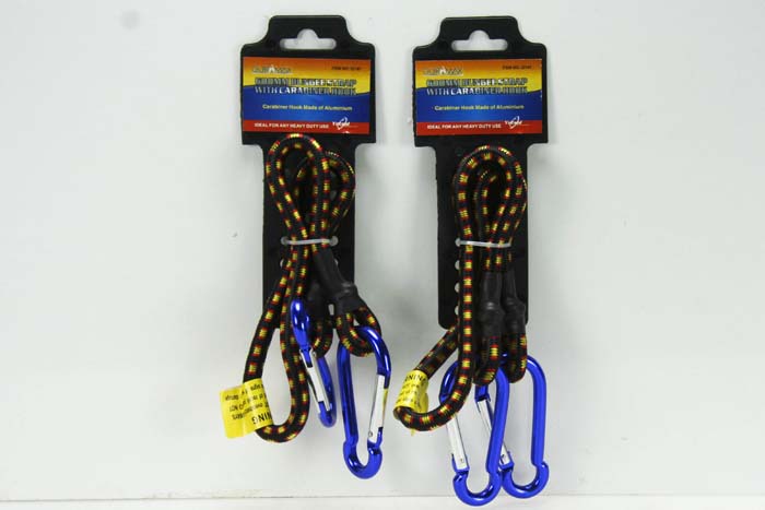 Bungee Strap with Safety Carabiner Hooks 24" (60cm)