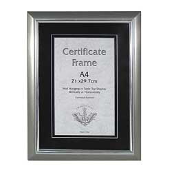 Frame A4 Certificate Frame Silver