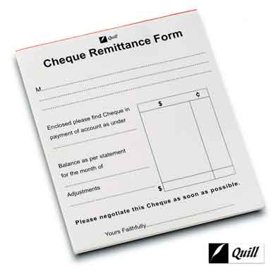 Cheque Remittance Pad