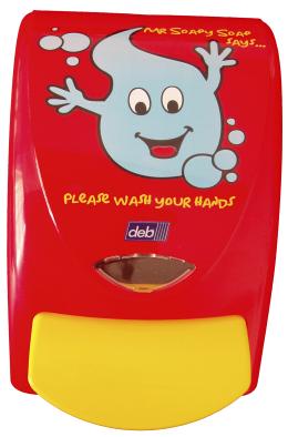 Deb 1lt Pod Dispenser Mr Soapy Red & Yellow