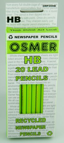HB Round Lead Pencils Pk 20 Osmer (Enviro Recy. Newspaper)