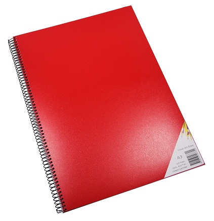 Visual Art Diary Quill A3 Red Cover