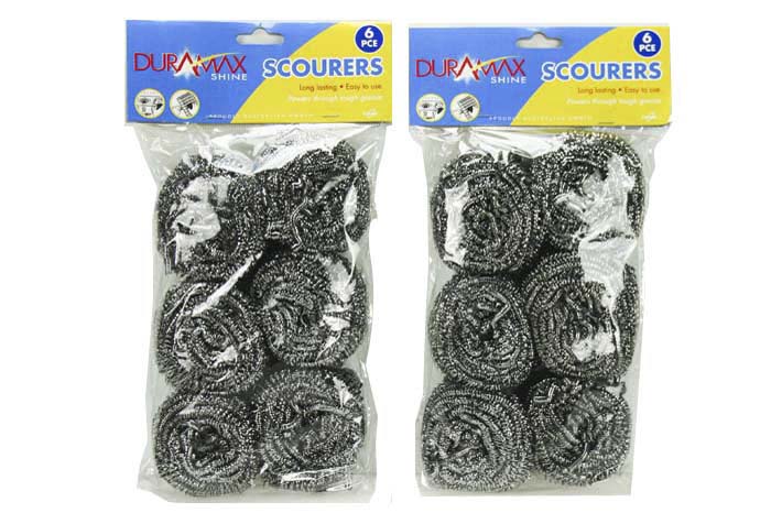 DuraMax Stainless Steel Scourers Large Pack of 6