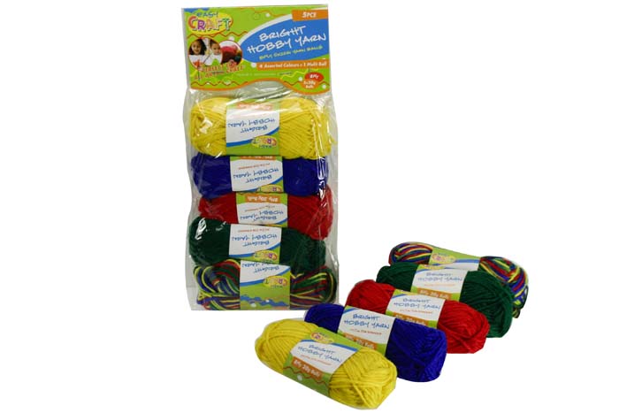 Hobby Yarn Bright 8Ply Pack of 5 Colours