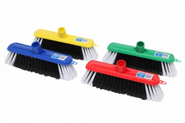 Edco Household Broom Head Assorted Colours 25cm R-G-B-Y