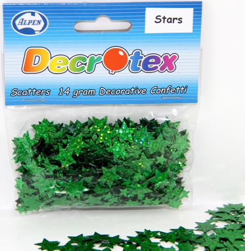 Decrotex Scatters - 14gm Stars Halographic Green 5&10mm