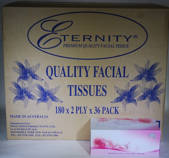 Facial Tissues 2 Ply Premium Eternity 180 Sheet 36/Carton