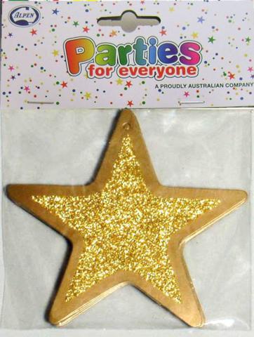Glitter Stars Gold 10cm Pack of 12