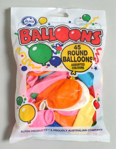 Balloons 23cm Assorted Colours Pack of 45