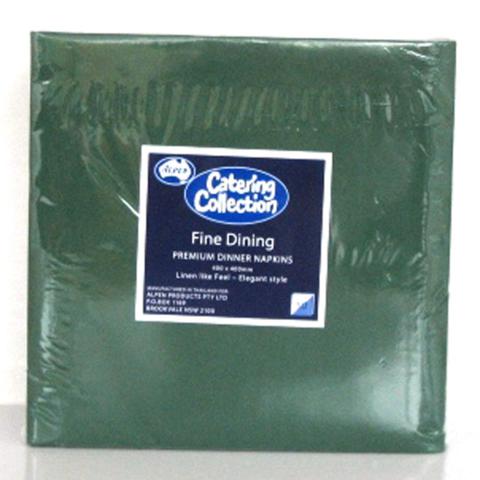 Alpen 3Ply Dinner Serviettes 400x400mm Dark Green Pack of 125