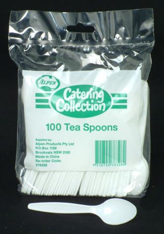 Plastic Teaspoons White Pk100