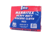 Merritex Heavy Duty Viscose Cloth Pk10 Red
