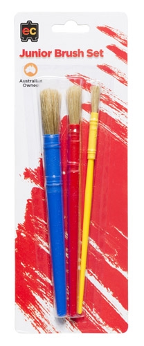 EC Junior Paint Brush Set of 3 Plastic Handle