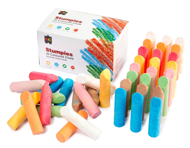 Chalk - EC Stumpy Box of 40 (8 colours x 5 each)