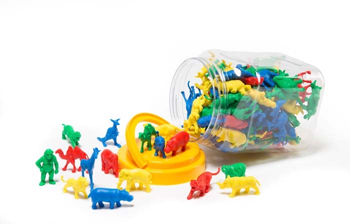 Counter Jar - Wild Animal 10 Shapes 4 Colours 120pcs