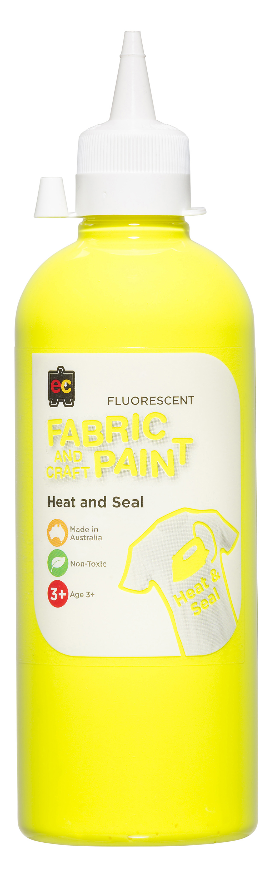 Fluorescent Fabric & Craft Paint 500ml - Flouro Yellow