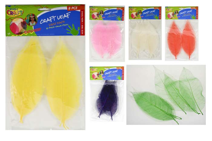 Craft Leaves 24cm 8x6 Colours  Pack of 48