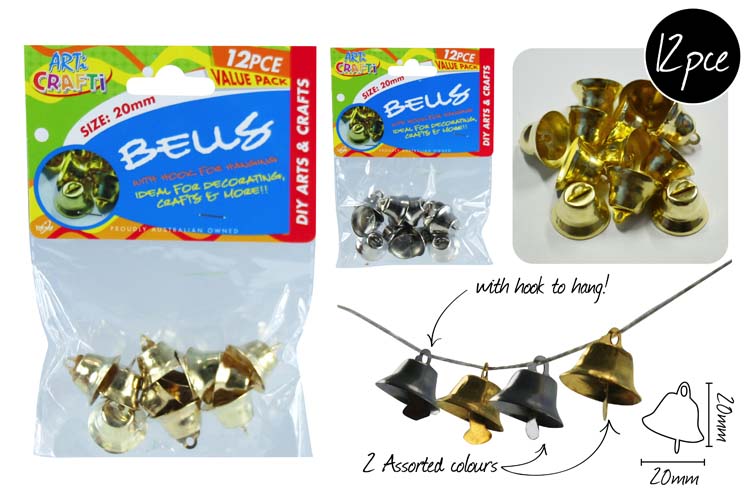 True Bells 20mm dia. Silver  Pack of 12