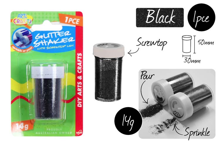 Glitter Shaker Fine 14gm Black