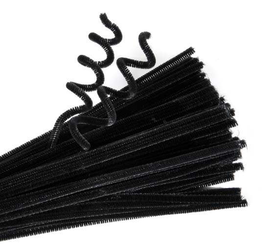 Chenille Stems 6mm Pk100 Black