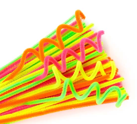 Chenille Stems 6mm Pk100 Neon 4 Colours