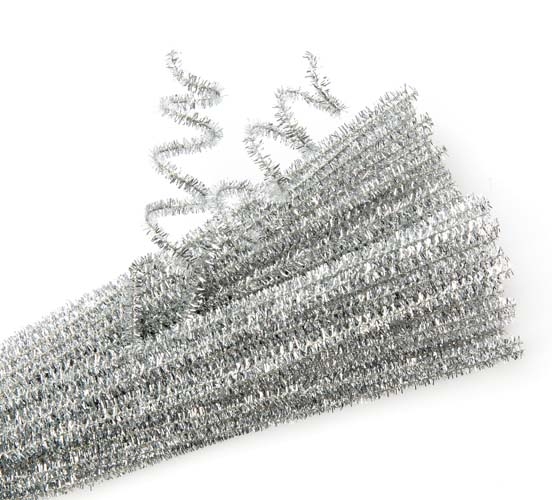 Glitter Stems - 6mm Silver Pack of 100