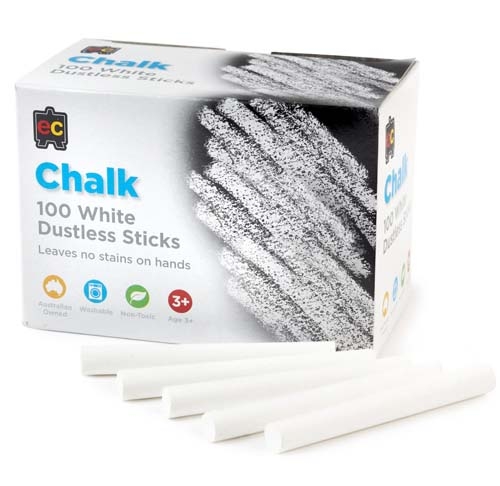 Chalk - EC White Sticks Box of 100